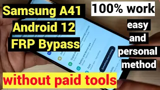 Samsung A41 Android 12 FRP Bypass (Something Went Wrong) Without Tool Google Lock Bypass