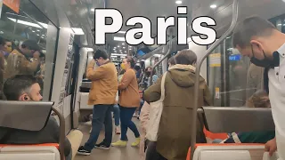 Street Walking in Paris in metro and train station 2022