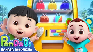 Lima Kotak Warna-warni di Mesin Penjual Otomatis | Lagu Bentuk Anak | Super Pandobi Bahasa Indonesia