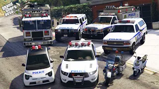 GTA 5 - Stealing LIBERTY CITY POLICE VEHICLES With Franklin! | (Real Life Cars #7)