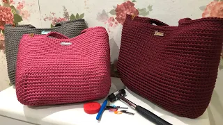 A week of three(My signature crochet 🧶 tote bag)||maroon is elegant||pink so cute💕||grey so mature