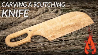 Carving a scutching knife (Growing 1 m² of FLAX part 3)
