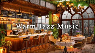 Soft Jazz Music ☕A Rainy Day at Cozy Coffee Shop Ambience ~ Relaxing Jazz Instrumental Music to Work