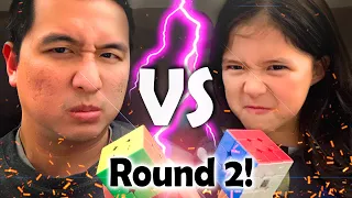 DAD VS DAUGHTER 2 🥊🥊 Rubik's Cube Head To Head Challenge!!