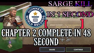 SARGE BOSS DEFEATED IN 1 SECOND 😈|| CHAPTER 2 COMPLETE IN [48 SECOND]😈 SHADOW FIGHT ARENA STORY MODE