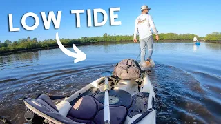 BEST Way To Catch Fish During Low Tide - Kayak Fishing for Whatever Bites