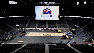 Ice Hockey Rink change into Basketball Court at Pepsi Center