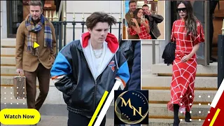 Victoria Beckham Hits Fendi Store For PFW In A Striking Red Dress after David tucks into snails duri