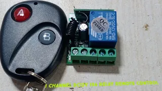 How to use 1 Channel DC12V 10A Relay Remote Control Wireless RF Transmitter Receiver