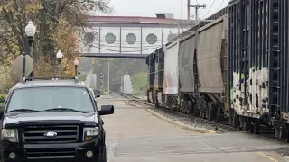 2 Mile Long Street Running Train Goes Under Casino!  Longest CSX Train Ever! Can You Count The Cars?