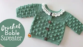 How to Crochet A Baby Cardigan With Bobble Stitch