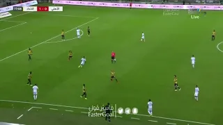 عمر السومة يدخل التاريخ ويسجل هدف باكوورد(دبل كيك) على الاتحاد وجنون فهد العتيبي كريستيانو السومة