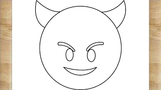 How To Draw Devil Emoji | Bloomy Drawing