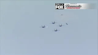 The Blue Angels run a test flight