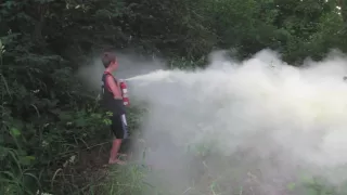 Spraying A Fire Extinguisher