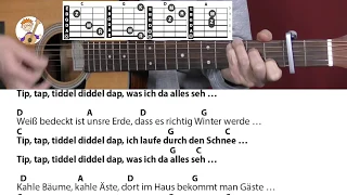 Tip, tap - Stephen Janetzko, Winterlied mit Akkorden & Text für Gitarre