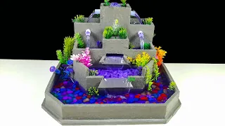 How to make a waterfall fountain with cement for school project Cement waterfall fountain project