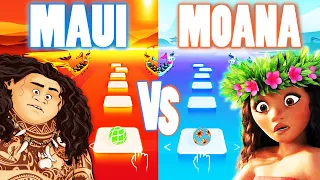 Maui You're Welcome VS Moana How Far I'll Go - Tiles Hop EDM Rush!