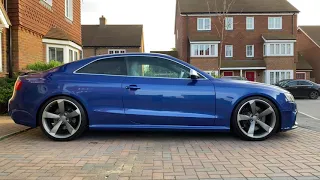 Audi RS5 4.2 V8 Sepang Blue w/ Bilstein PSS10 B16 Coilovers (lowered 20mm) with H&R Spacers
