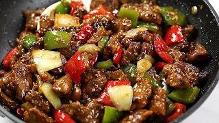 PEPPER STEAK RECIPE| BEEF STIR FRY - BETTER THAN CHINESE TAKE OUT!