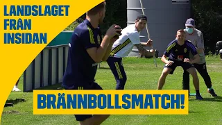 Brännboll mitt under träningen!