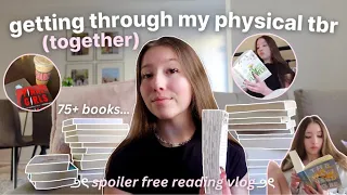 getting through my physical tbr *together* ✨🌷 spoiler free reading vlog (over 75+ books!)