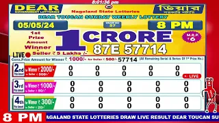 [LIVE] Lottery 8:00 PM Dear nagaland state lottery live draw result 05.05.2024 | Lottery live