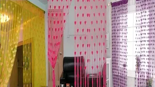 Amazing heart 💓 shape net curtains/ colour available with original pic / cash on delivery available