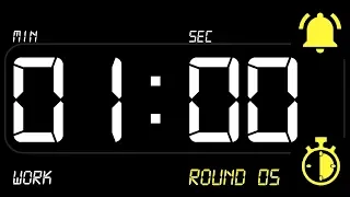 ⏰ INTERVAL [1x1] Timer 1 Minute WORK / 1 Minute REST ((BEEP)) 🔔 - Countdown with Alarm