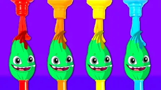 Magic Colors Rainbow! Learn with your friend Groovy The Martian Cartoon & Nursery Rhymes for kids