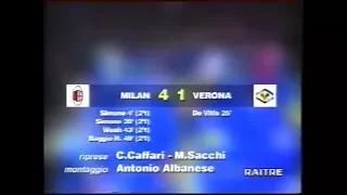 1996-97 (1a - 08-09-1996) Milan-Verona 4-1 [DeVitis,Simone,Simone,Weah,R.Baggio] Servizio D.S.Rai3