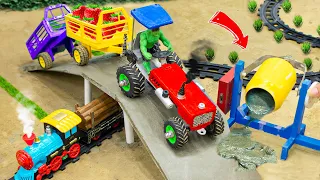 DIY tractor making mini concrete bridge | Diy Harvest Truck full fruit loading | @Sunfarming