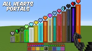 nether portals but with different hearts in Minecraft