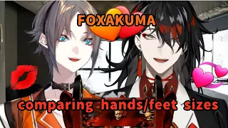 FoxAkuma Moments COMPARING HANDS+FEET SIZES + Ike Laughter | Mysta Rias Vox Akuma NIJISANJI EN にじさんじ