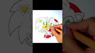 Sonic and Amy Rose Coloring Pages / How To Draw Sonic and Amy Rose