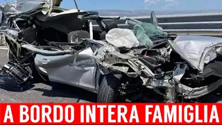 DRAMMATICO INCIDENTE IN AUTOSTRADA: A BORDO UN'INTERA FAMIGLIA CON BAMBINO PICCOLO