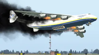 World's Biggest Airplane Emergency landing After Four Engines Exploded On Air | XP11