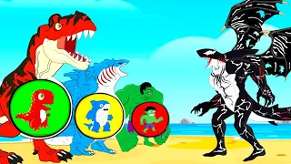 Evolution Of Hulk PREGNANT, Dinosaur, Kong And Godzilla: Rescue Baby Shark From SHARKZILLA VENOM