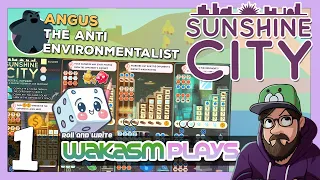 Sunshine City - Ep 1 -  Solo Play vs Angus The Anti Environmentalist.   Let's roll and write!
