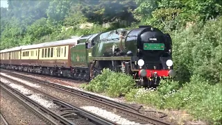 35028 Clan Line passing Bickley in style