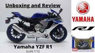 Unboxing and Review Diecast Superbike Yamaha YZF R1 Skala 1:12 by MSZ