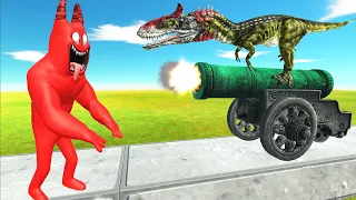 Who can safely cross Dinosaur Gun Bridge - Animal Revolt Battle Simulator [ARBS]