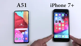 SAMSUNG A51 vs iPhone 7 Plus | Speed Test Comparison