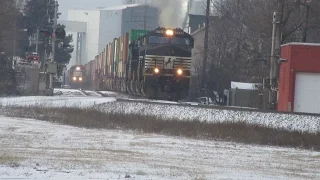 A Snowy Winter Day of Railfanning in Fostoria, Ohio.  1/6/2017.