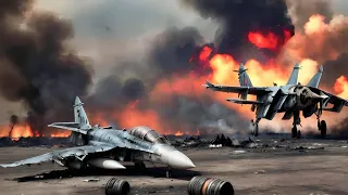 The world is shocked! A Ukrainian F-22 RAPTOR was destroyed by a Russian SU-57 while in the air