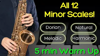Learn All 12 Minor Scales: 5 Min Play-Along Warm Up