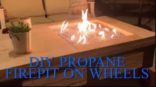 DIY POPANE FIRE PIT ON WHEELS FOR $200 USING CLEARANCE & GARAGE SALE FINDS