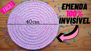 Como fazer BASE de CESTO GRANDE em ponto médio alto - Emenda 100% invisível - Fácil - Novelo Rosa