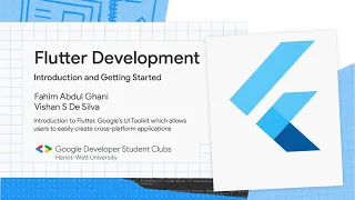 Flutter Development: Introduction and Getting Started - GDSC@HWU