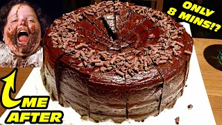 THE "BRUCE BOGTROTTER" CHOCOLATE CAKE CHALLENGE | Warning: MESSY Eating!!